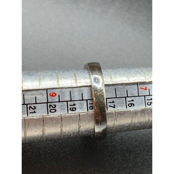 Clear Sparkly Gemstones Ring Size 8 Sterling Silver Cz Stones 925 Triple Row - Picture 8 of 8